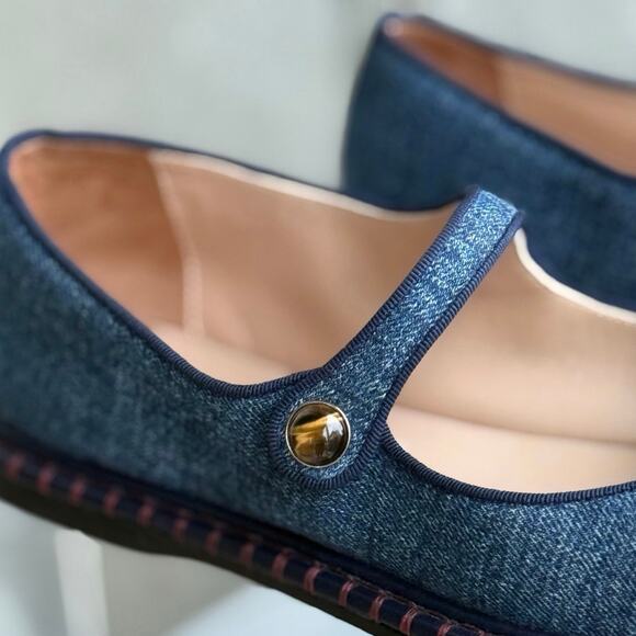 Chloe Rubie Denim Ballerinas SZ 37 - Picture 4 of 6